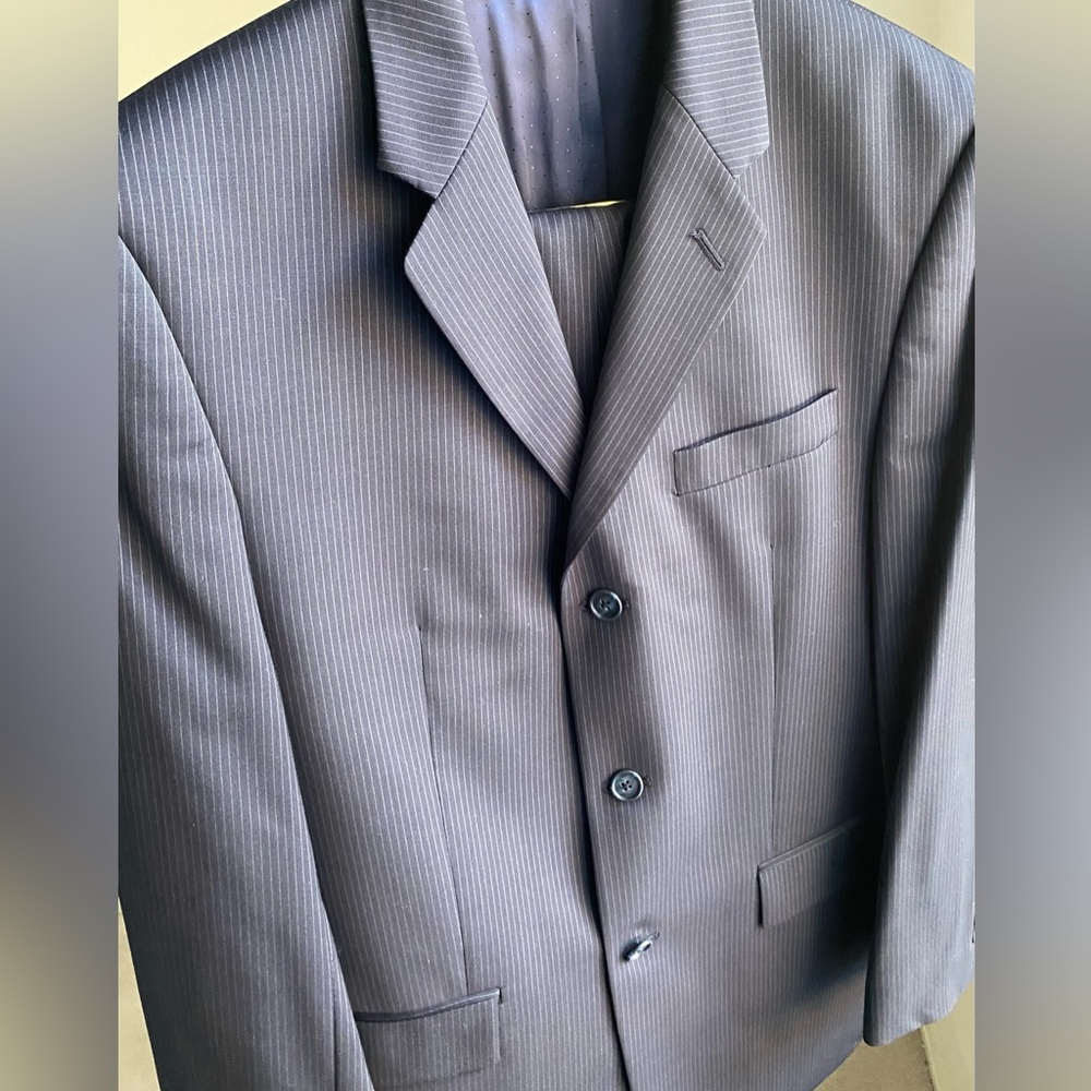 Vintage 3 button Calvin Klein striped suit